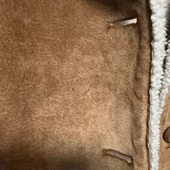 St Johns Bay Coat Women’s L Washable Suede Sherpa Lined Faux Shearling Vintage - Picture 15 of 16